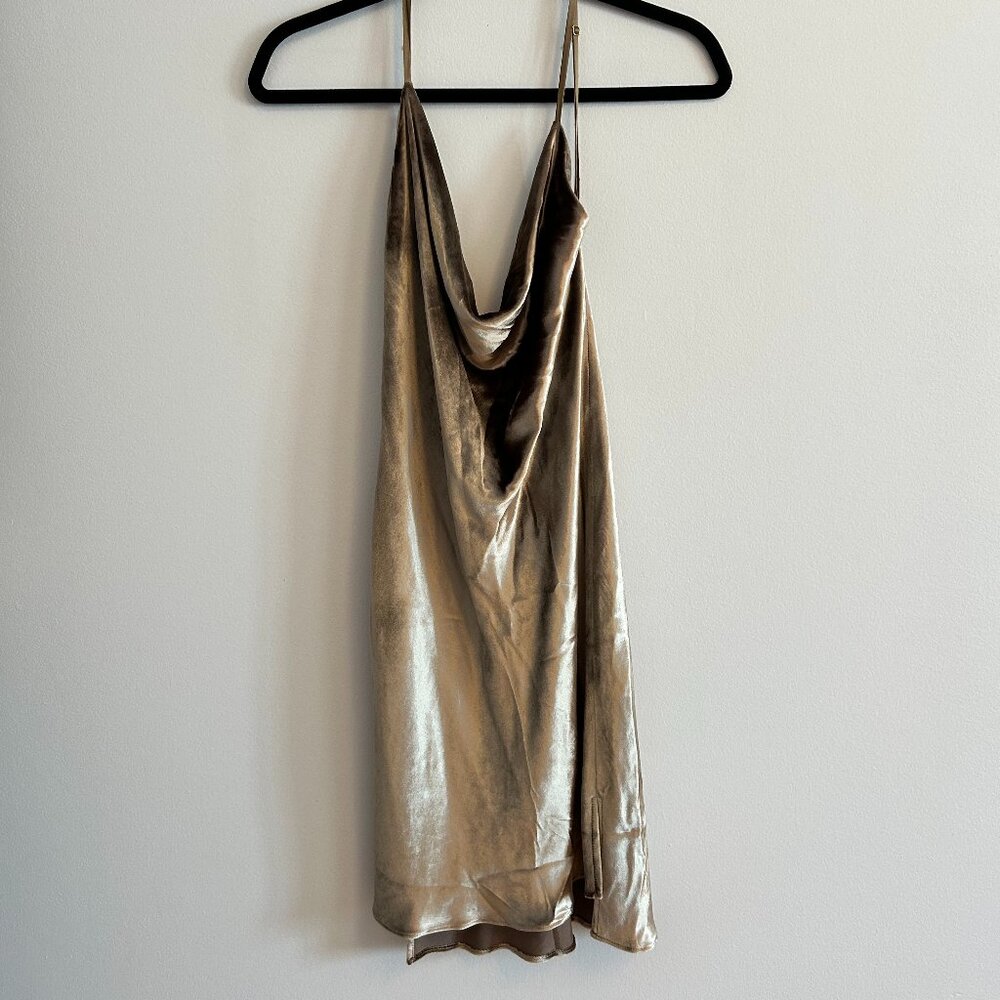 Michelle Mason Cowl Neck Mini - Antique Gold